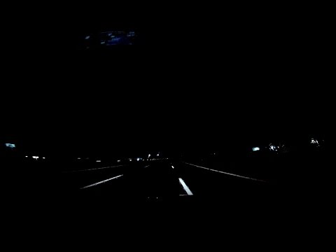Unlit sections of a freeway, Olympia Odos, Greece (freeway / motorway driving) - onboard camera