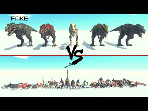 All T-Rex [3x Original, Fake, Skeleton] Vs All Units ARBS | Animal Revolt Battle Simulator