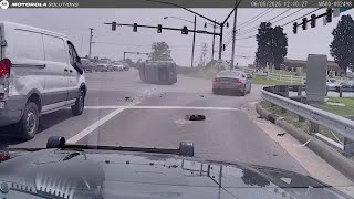 Dashcam video shows pursuit, crash involving stolen Honda in Franklin County