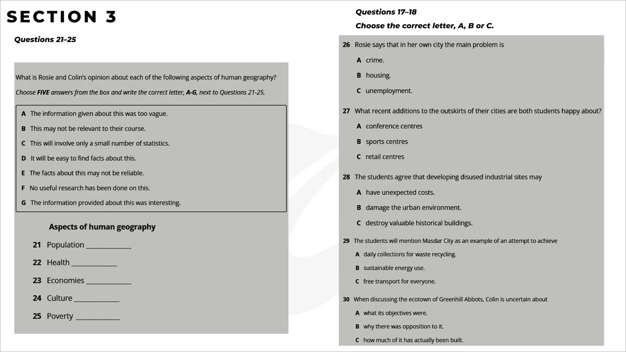 Practice Shadowing: CAM 20 | IELTS LISTENING TEST | TEST 2 - SECTION 3 ...