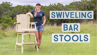 DIY Adirondack Swiveling Barstools | How To Build Tall Wooden Chairs