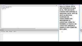 28 TIPO DE DATO CHARACTER VARYING EN POSTGRES