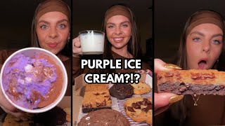 Tasting + Reviewing INSOMNIA COOKIES 💜🍪🌙 my honest thoughts