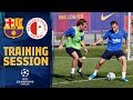 First workout to prepare the Champions League game against Slavia Prague