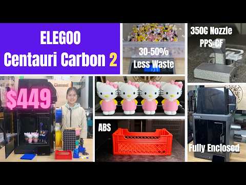 Elegoo Centauri Carbon 2 Combo - The best value multi-color 3D printer, 350C nozzle, fully enclosed