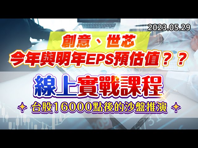 20230529《股市最錢線》#高閔漳 “創意、世芯，今年與明年EPS預估值？？？””線上實戰課程，台股16000點後的沙盤推演”