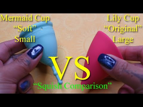 Mermaid Cup Soft SM vs Lily Cup Original LG Menstrual Cups Squish