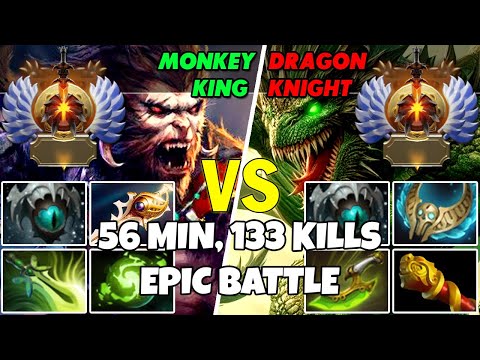 MONKEY KING (Carry) vs DRAGON KNIGHT (Off) - Epic Battle Of Immortal Rank Dota 2 Players - Z Dota 2