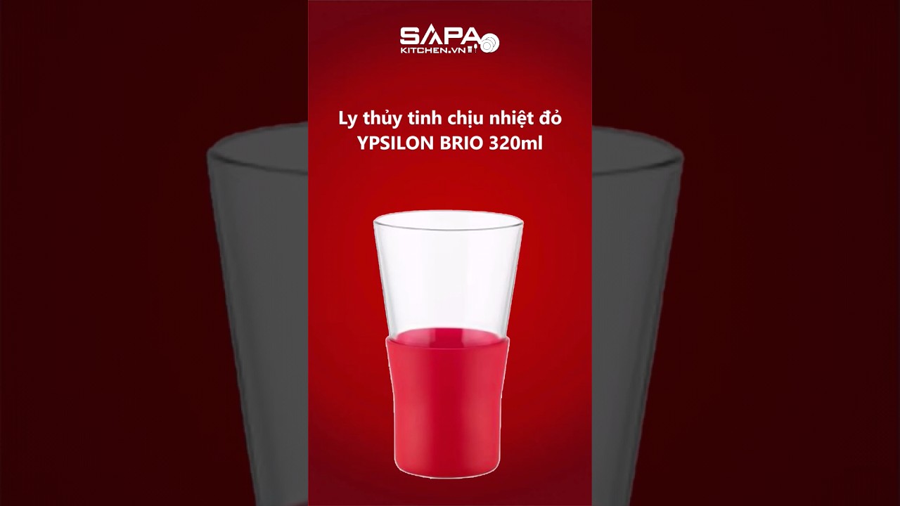 Ly thủy tinh chịu nhiệt Ypsilon Brio 32cl màu đỏ