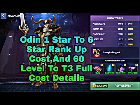 Odin Rank Up & T3 Cost Details - Marvel Future Fight