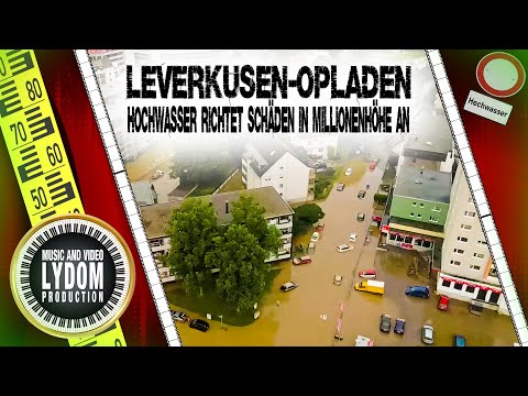Leverkusen-Opladen | Die Wupper trat gewaltig über die Ufer | Drohnenaufnahmen 4k
