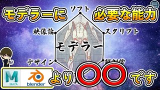【3DCG】キャラモデラーを目指す方へ、何を重点的に勉強するべきか解説!【CGデザイナー/モデリング/初心者/六性図】