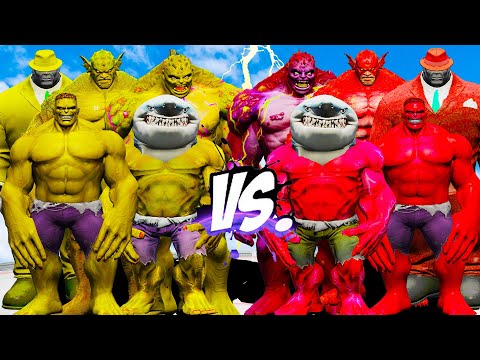 TEAM RED HULK VS TEAM YELLOW HULK -  EPIC BATTLE