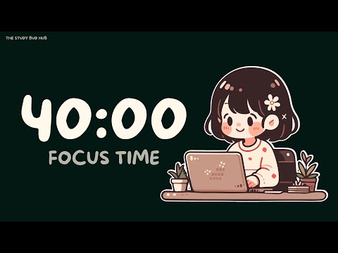 Pomodoro Timer - 40x2 | Rainforest + Brown Noise 🍃⭒˚ | ADHD Study
