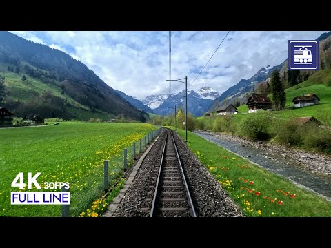 🇨🇭 Cab Ride Lucerne-Engelberg Express Train Driver's POV  |  Zentralbahn Luzern - Engelberg [4K]