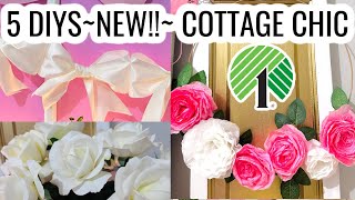 🎀NEW!!~5 DIY DOLLAR TREE COTTAGE CHIC DECOR CRAFTS~BOWS & ROSES~ 🎀 Olivia's Romantic Home DIY