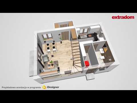 Projekt domu z poddaszem - dom Sosenka 3 WAH1107 - do 100 m² - spacer 3D