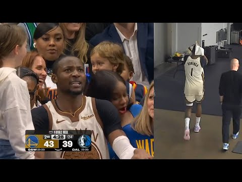 Jonathan Kuminga takes fans seat after injury then limps to locker room vs Mavs