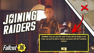 How to Join the Raiders!!! ..or Settlers (Simple Explanation) - Fallout 76 Wastelanders