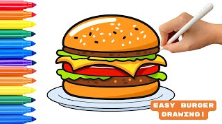 How to Draw a Burger Step by Step | Fun Food Drawing for beginners from Doodle with Dotty