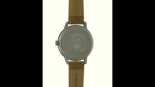 Timex TW2V29000 - Orologio Uomo Chicago - Cassa 45 Mm In Ottone, Quadrante Blu, Cinturino In Pelle Marrone, Impermeabile 50m