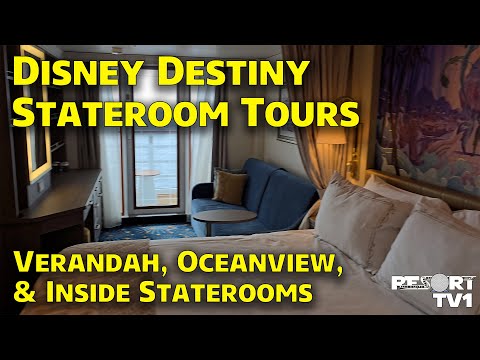 Thumbnail for Disney Destiny Stateroom Tours - Verandah, Oceanview, & Inside Staterooms - Disney Cruise Line