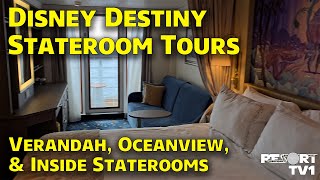 Disney Destiny Stateroom Tours - Verandah, Oceanview, & Inside Staterooms - Disney Cruise Line