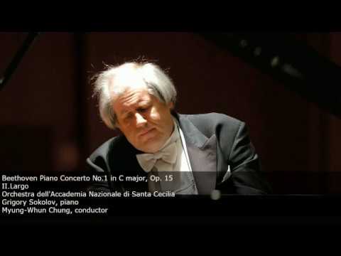Grigory Sokolov plays Beethoven Piano Concerto No.1 - 2nd Mov (Rome, 2001)