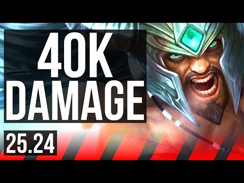 TRYNDAMERE vs GAREN (TOP) | 40K damage | KR Master | 25.24