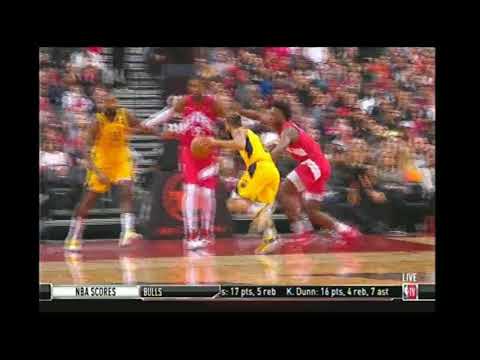 Corey joseph  tricky layup vs raptors