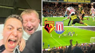 AWAY END CARNAGE at Watford vs Stoke! - 1,500 STOKE FANS GO MENTAL!!!