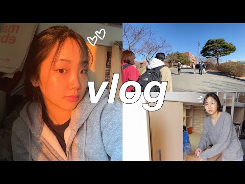korea uni vlog📚 | first day of college, dorm, grwm for class, updates, etc!
