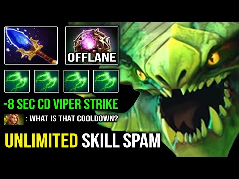 UNLIMITED Viper Strike 8 Sec CD 10K MMR Offlane Carry with OC Aghanim EPIC Dota 2