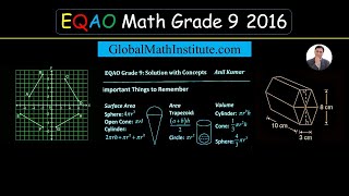 Algebra 2016 EQAO Grade 9 Math Solved by Anil Kumar