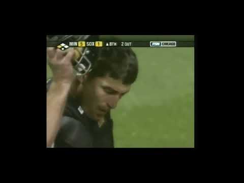 Torii Hunter Collides With Jamie Burke, 7-26-2004