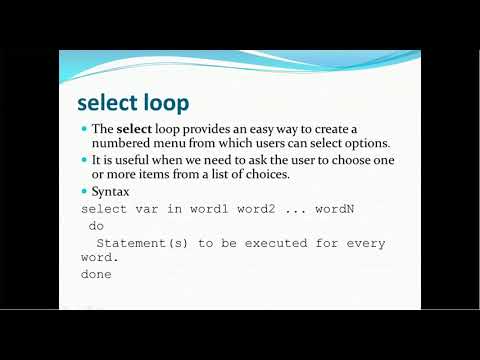 27. Unix Tutorial - Shell Programming - Until and Select and Nested loop Conditions