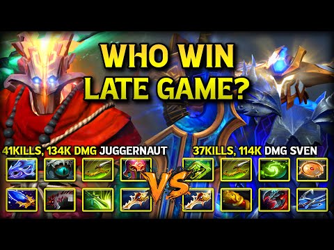 WHO WIN LATE GAME? | 41-Kills, 134K Damage Slash GOD Juggernaut Vs. 37-Kills, 114K Damage Sven DotA2