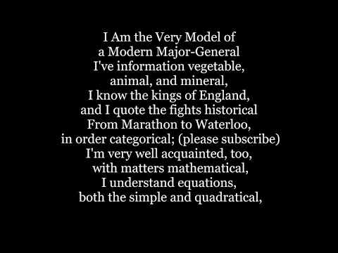I AM THE VERY MODEL of a MODERN MAJOR GENERAL song Lyrics Words Text PIRATES of PENZANCE sing along