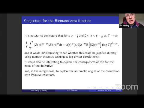 Prof. Jon Keating - Joint moments