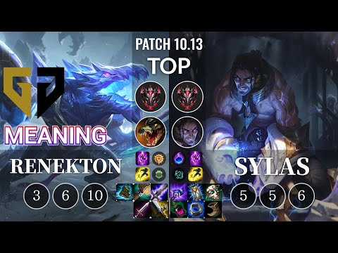 GEN Meaning Renekton vs Sylas Top - KR Patch 10.13