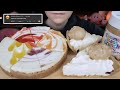 ASMR Fruit Cheesecake Strawberry Blueberry Peach Lemon Whipped Berry CinnamonTC Spread 먹방