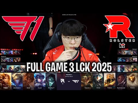 FAKER DEMON KING IS BACK!😱 - T1 vs KT GAME 3 LCK ROAD TO MSI | T1 vs KT ROLSTER G3 LCK 2025
