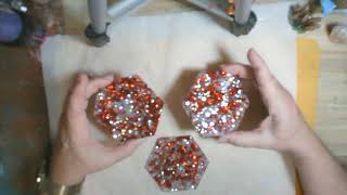 Kiss Technique with Resin and Glitter - Will it Work? Watch Me Experiment to make Octagon Coasters