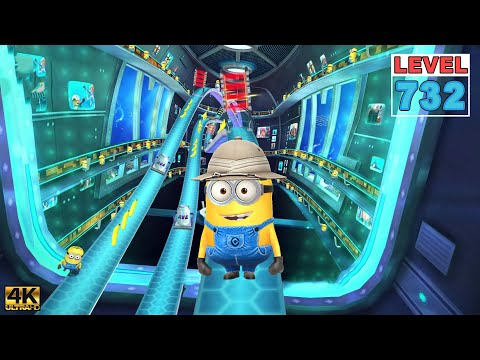 Minion Rush LEVEL 732 - Hunter Minion smash 110 frozen objects at Anti-Villain League - iOS PC 4K