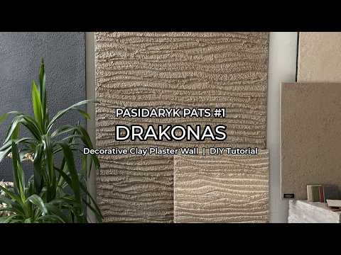 Dekoratyvinė siena Drakonas su molio tinku