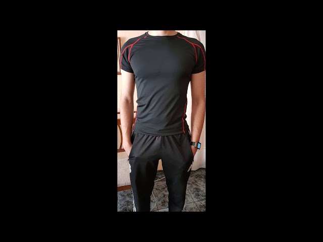 Vídeo relacionado con Niksa 2 Piezas Camisetas de Fitness Compresión Ropa Deportiva Manga Corta Hombre para Correr, Ejercicio,Gimnasio Negro Gris+ Negro Rojo 1053(M)