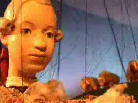 Young Mozart: marionette playing on the piano