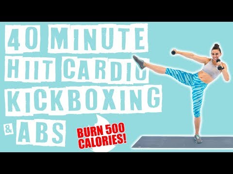 40 Minute HIIT Cardio Kickboxing and Abs Workout 🔥Burn 500 Calories! 🔥