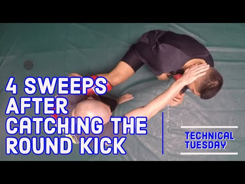 4 Ways To Sweep After Catching the Round Kick