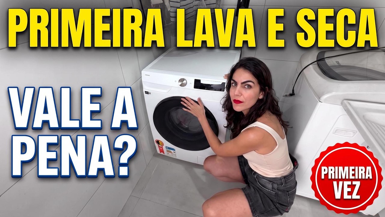 Miniatura da avaliação em vídeo de Lava E Seca Samsung WD13FG6B34BXBZ 13kg - Cinza